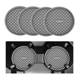 MUQIDA 4 PCS Car Cup Holder Coasters, 2.75 Inch Silicone Auto Recessed Coaster Waterproof Drink Mat, Universal Non-Slip Cup Holders Embedded Mat Fits Most Vehicles, Car Accessories (Gray)