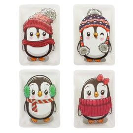 MIJOMA Hand Warmer Pocket Warmer Sets Finger Warmer Against Cold Hands in Winter (Set of 4 Cute Penguins)
