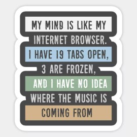 TinyThread My Mind is Internet Browser Vinyl Wall Decal Room Decor Sticker Science Quote