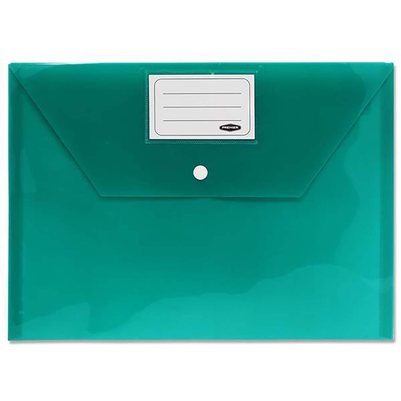 Premier Stationery Premto A4 Button Storage Wallets. Assorted Colours. Pack
