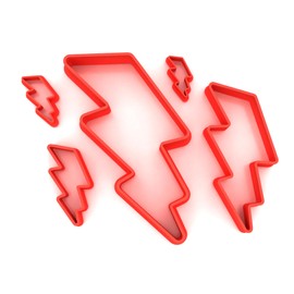 Set of 5 Lightning Bolt Cutters Fondant Polymer Cookie Icing Crafts Clay