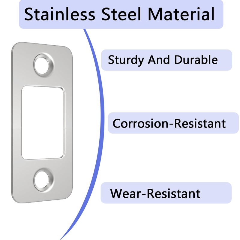 2 Pcs Round Corner Deadbolt Strike Plate, 1" X 2