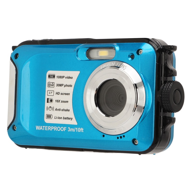 Waterproof Digital Camera 1080P 30MP 16X 10FT Underwater Camera for