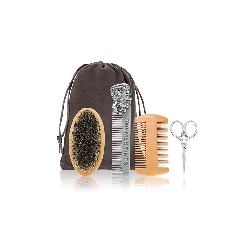Kit de cuidado de barba, juego de cepillos de barba,