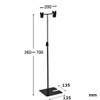 POP Stand, T-Shaped, 360H, Black, Corner, Pack of 5