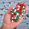 NAUZE 600 Pieces Christmas Pom Poms for Crafting Red Green