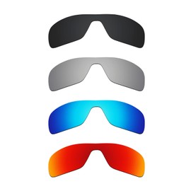 Alphax 4 Pair Polarized Replacement Lenses for Oakley Turbine Rotor OO9307 - Black+Titanium+Blue+Red