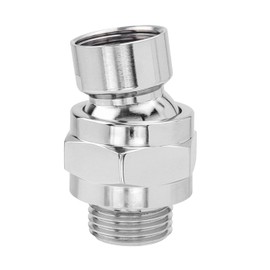 Bestgle Shower Connector G1/2 Top Shower Swivel Ball Joint Adapter Adjustable Copper Shower Head Holder Universal Shower Arm Extension Component, Silver
