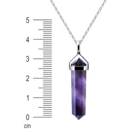 Franki Baker Amethyst & Sterling Silver Double Point Pendant Necklace. Length: 50cms