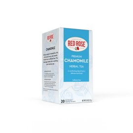 Red Rose Chamomile Tea Caffeine Free Herbal Tea Perfect Companion for Relaxation Chamomile Tea with 20 Individually Wrapped Tea Bags Per Box