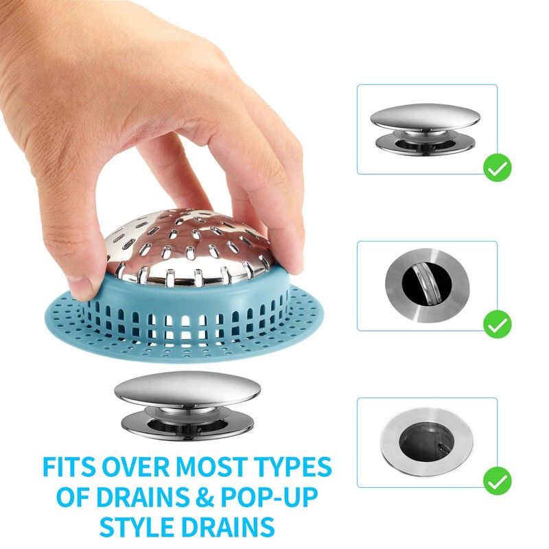 Aluvor Shower Drain Hair Catcher, Shower Drain Cover, Bathtub Drain