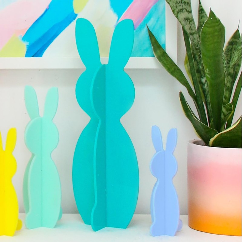 C.R. Gibson Kailo Chic Acrylic Bunny Spring and Easter Decorations,