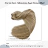 Sew in Hair Extensions Real Human Hair, Ash Blonde Balayage