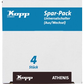 Kopp Athenis 589632056 Professional Pack of 4 Universal Switches IP20 Arctic White Matte Surface