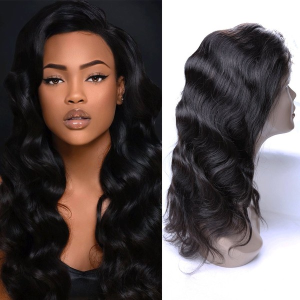 Volvetwig Wig Human Hair Unprosseced HD Real Hair 130% Density Black Denstiy Natural Middle T Part 13 x 4 x 1 Body Wave Body Wave African People Beautiful Pre Plucked Real Wigs 18 Inches / 45 cm