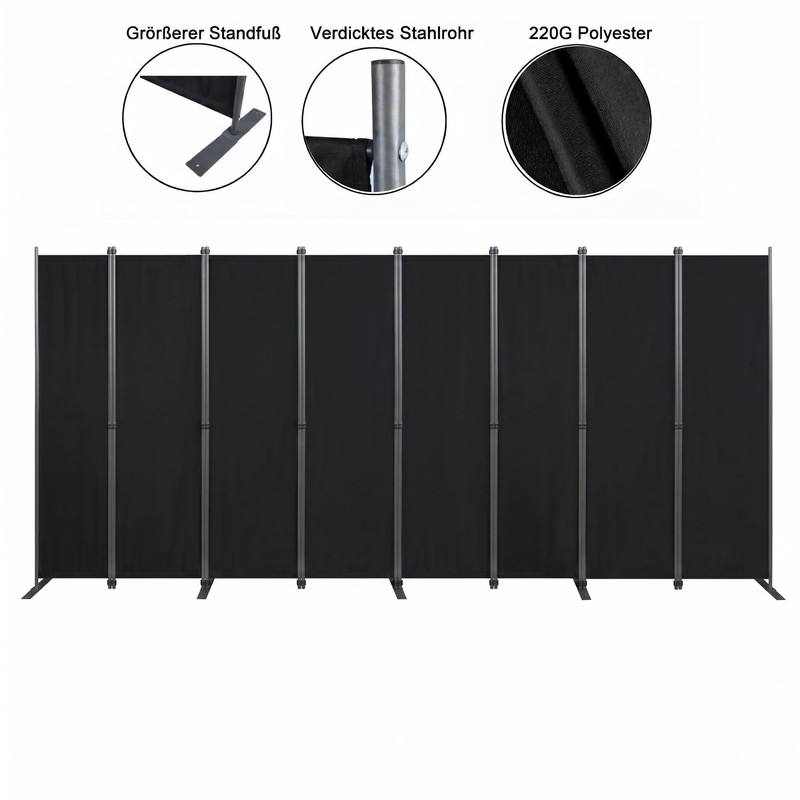 1-Panel 6 ft Tall Indoor Folding Room Divider, Portable Privacy