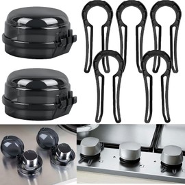 7pack Gas Stove Knob Locks Oven Lock Child Safety Stove Guard Stove Knob Covers Baby Proofing Stove Knob for Baby Kids Pet (Black)