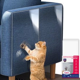 【NO PINS】 Eosarcu Cat Scratch Furniture Protector-16 Pack Single Side Couch Protector from Cat Claws, Premium Cat Couch Protector with Strong Stickiness, Anti Scratch Furniture Protector
