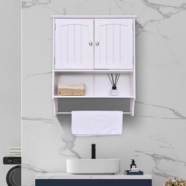 Ceredeme Bathroom Wall Cabinet with Towel Bar - Saver for Your Bathroom Space, Over The Toilet Storage Cabinet, Bathroom Wall Madicine Cabinet