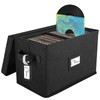 Vinyl Record Storage Box for 7"/45 RPM LPs, Black Case