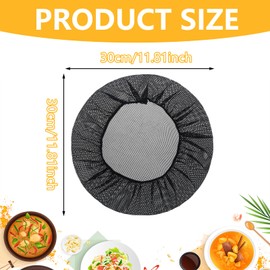 Nogeqi Pack of 4 Black Hair Net Kitchen Unisex Elastic Chef's Hat Women, Breathable Chef Hat Men, Washable Chef Hat, Mesh Chef Hat for Industrial Workshop Hat, black, M - L