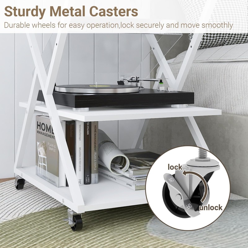 Natwind 3 Tier Printer Stand, 19.7''x19.7'' Large Printer Table with