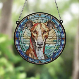 Image Industry Greyhound Stained Glass Effect Suncatcher - Garden Gift - Dog Gift - Pet Memorial (19cm)