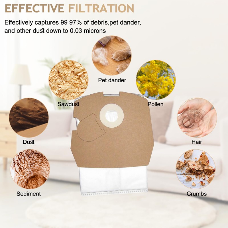 10 Pack Replacement HEPA Vacuum Bags Compatible With Clean Obsessed