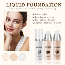 Kpeuuef Color Changing Foundation,Moisturizing Flawless Foundation Makeup SPF 50 PA+++ Long-Lasting Waterproof Full Concealer Cover BB Cream Skin-Improving Foundation for All Skin(03#)