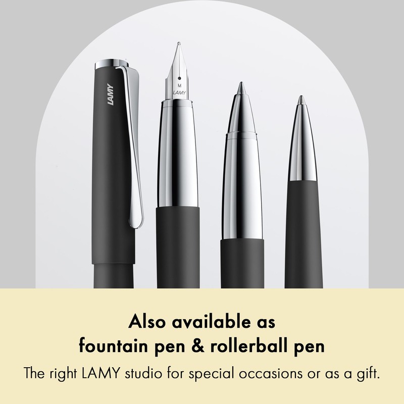 Lamy studio black - ballpoint pen in elegant stainless steel