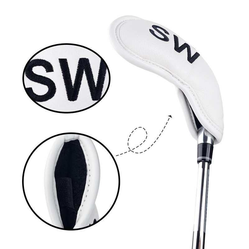 Andux 5Pack PU Golf Wedge Irons Club Head Covers NO.