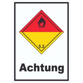 HB-Druck Schild Organische Peroxide Achtung explosiv hochkant A6 (105x148mm)