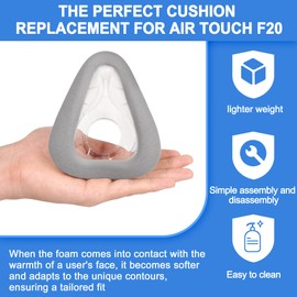 2 Packs Replacement Cushion (S) Compatible with AirTouch F20, Optimized Comfort & Secure Seal with Memory Foam (New Version), Exceptional Value & Durable CPAP Mask Supplies by AirSmart (S)