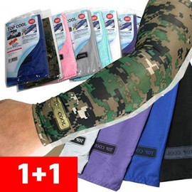 1+1 Cooling Arm Sleeves for Sports, Summer UV Protection, Hiking, Cycling, and Outdoor Work Arm Sleeve Top Cool/Pink/Black 2ea