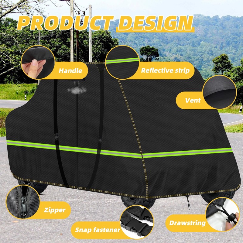 4-6 Seater Heavy Duty UTV Cover with Zipper - 600D