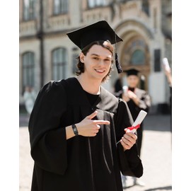 HEYOLL Graduation Gifts for Him 2025 College, Cross Bracelet for Men Black American Flag Cross Bracelet Inspirational Graduation Gift, High School Graduate Gifts for Best Friend or Son