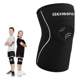 Rehband Children's Knee Support with Patella Opening, Stabilising Neoprene Knee Support for High Stabilisation of the Patella for Girls and Boys 5 mm Neoprene, Size: L
