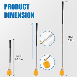 Magnetic Pickup Tool, 180° Rotating Head, 10LB Heavy Duty Magnet Stick with Handle, Extendable Magnet Wand for Nails, Screws & Metal Objects, Strong Magnetic Tool for Mechanics & Home Use (Yellow)