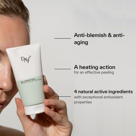 DAY+ | Perfecting Exfoliating Mask | Anti-Aging & Anti-Imperfection Complex, Exfoliating & Cleansing, Peeling | Softened Skin | White Clay, Acerola | 84% Natural Ingredients | 70 ml Tube