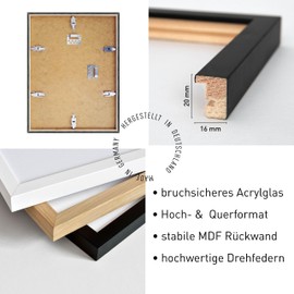 DEHA Fontana Wooden Picture Frame, 21 x 29.7 cm, Black