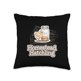 Baby Chicks in Homesteading Art Design Throw Pillow