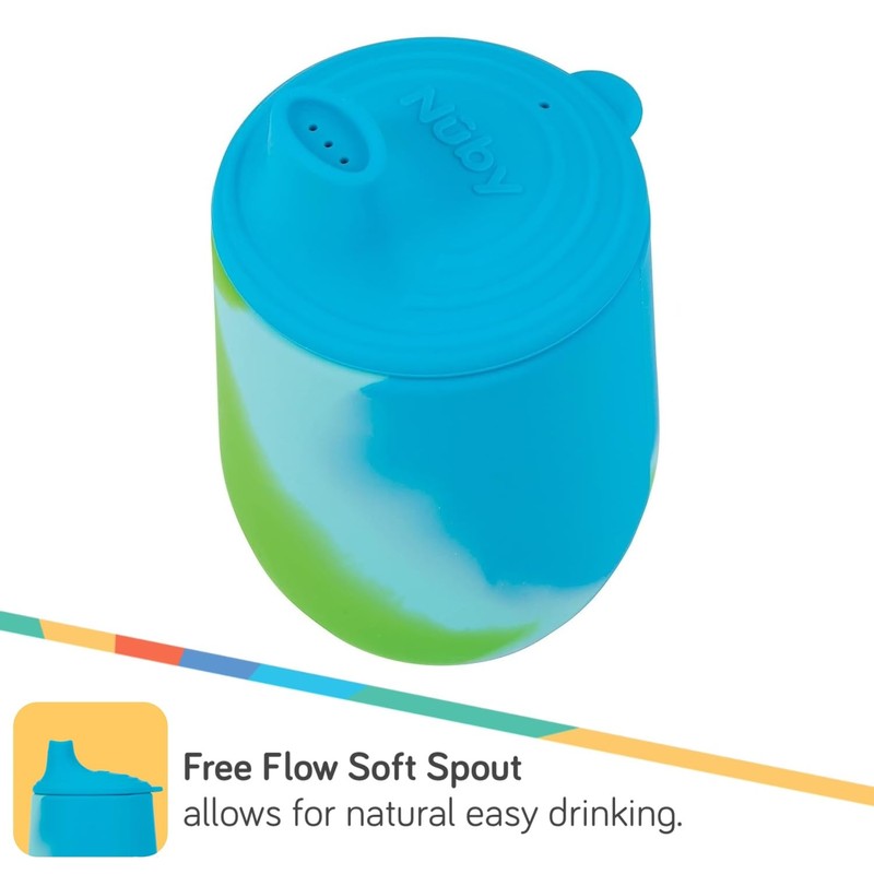Nuby Silicone Tie-dye First Training Cup with Free Flow Soft