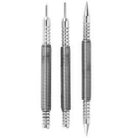 Aswalling 3 Pcs Nail Set and Hinge Pin Tool Center Punch Spring Loaded Nail Set for Door 1/32 Inch 1/16 Inch Dual Head, 1/8 Inch