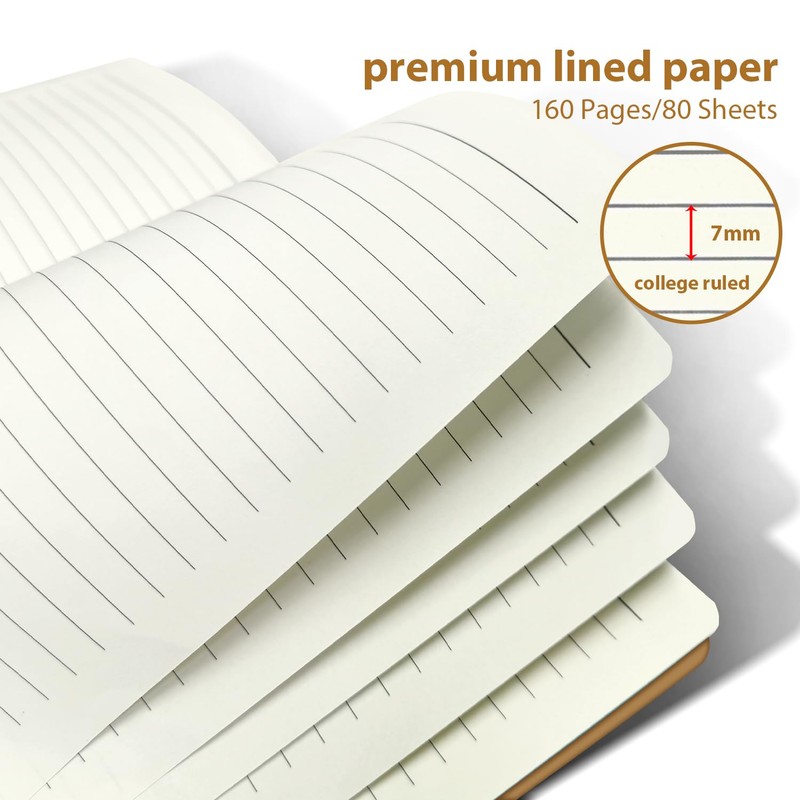 A5 Spiral Notebook, 8.27"x5.7" Hardcover Notebook 160 Lined Pages Spiral