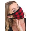 C.C Reusable Washable Knit Pattern Face Mask, Knit Plaid Red/Black,