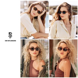 SOJOS SJ2218 Rectangular Sunglasses for Women Vintage Trendy Oval Sunglasses Narrow Face, Amber Yellow