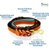DowgClub Leather Dog Leash 6ft X ¾ Inch, Tan Braided