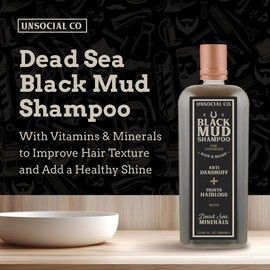 Unsocial Co. Shampoo: Promotes Thicker Hair, Enhances Beard Growth, Strengthens and Nourishes, Gently Cleanses with Natural Ingredients - 12.85 Fl. Oz