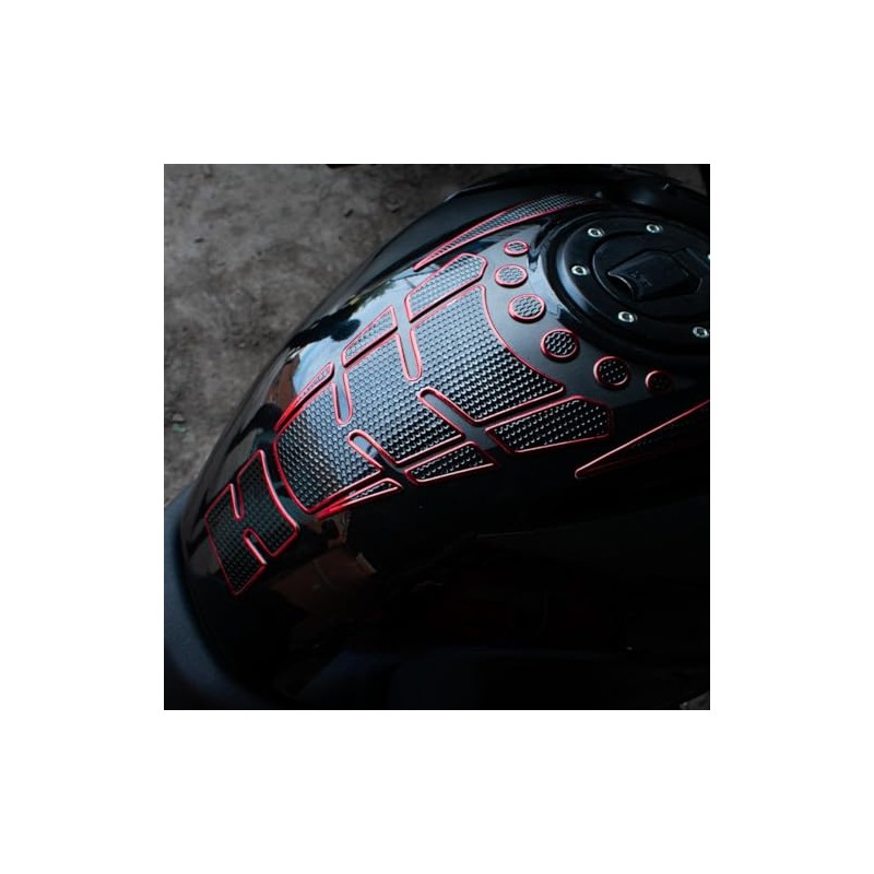 VMINGO Calcomania Moto Fishbone Engomado Tanque Sticker con Relieve Gasolina