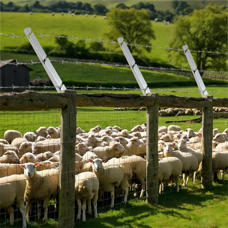 18 Pack Barbed Wire Extension Arms for Wooden Fence Posts,